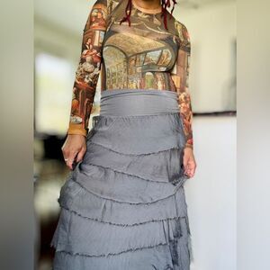 Silk Tear Layered Skirt